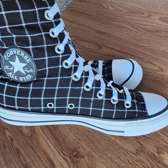 ⭐Converse Chuck Taylor All Star XXHi Plaid 6.5 Mens Boots Sneaker Black A13019C⭐ - Picture 10 of 11